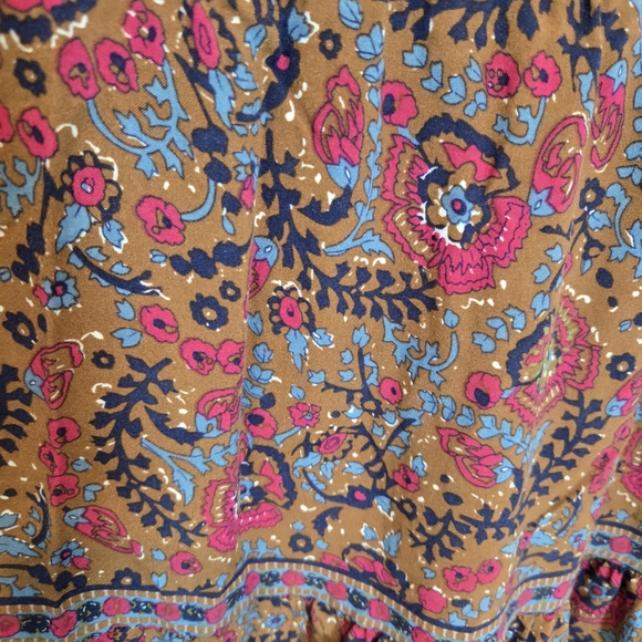 Haute Hippie Floral Paisley Maxi Skirt in Mustard and Pink - Picture 2 of 5